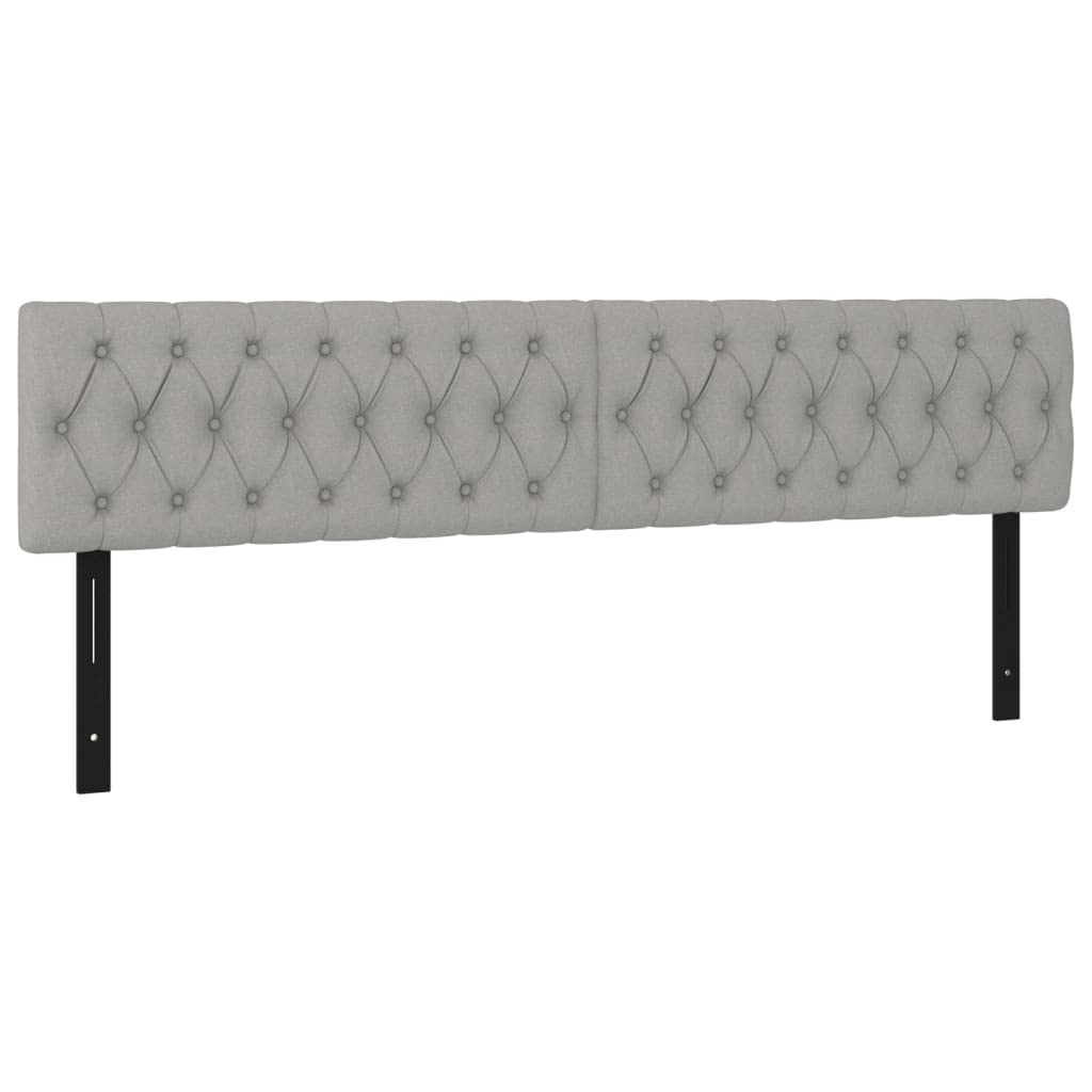 Vidaxl Led Headboard, Upholstered Headboard For Bed Home, Bed Headboard With Led Light, Bedroom Furniture, Light Gray 63"X2.8"X30.7"/34.6" Fabric